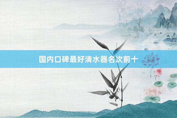 国内口碑最好清水器名次前十